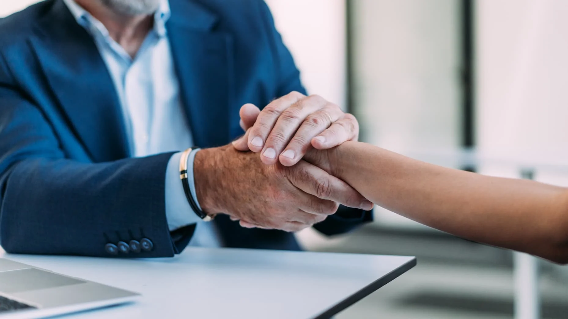 Business people shaking hands in the office.