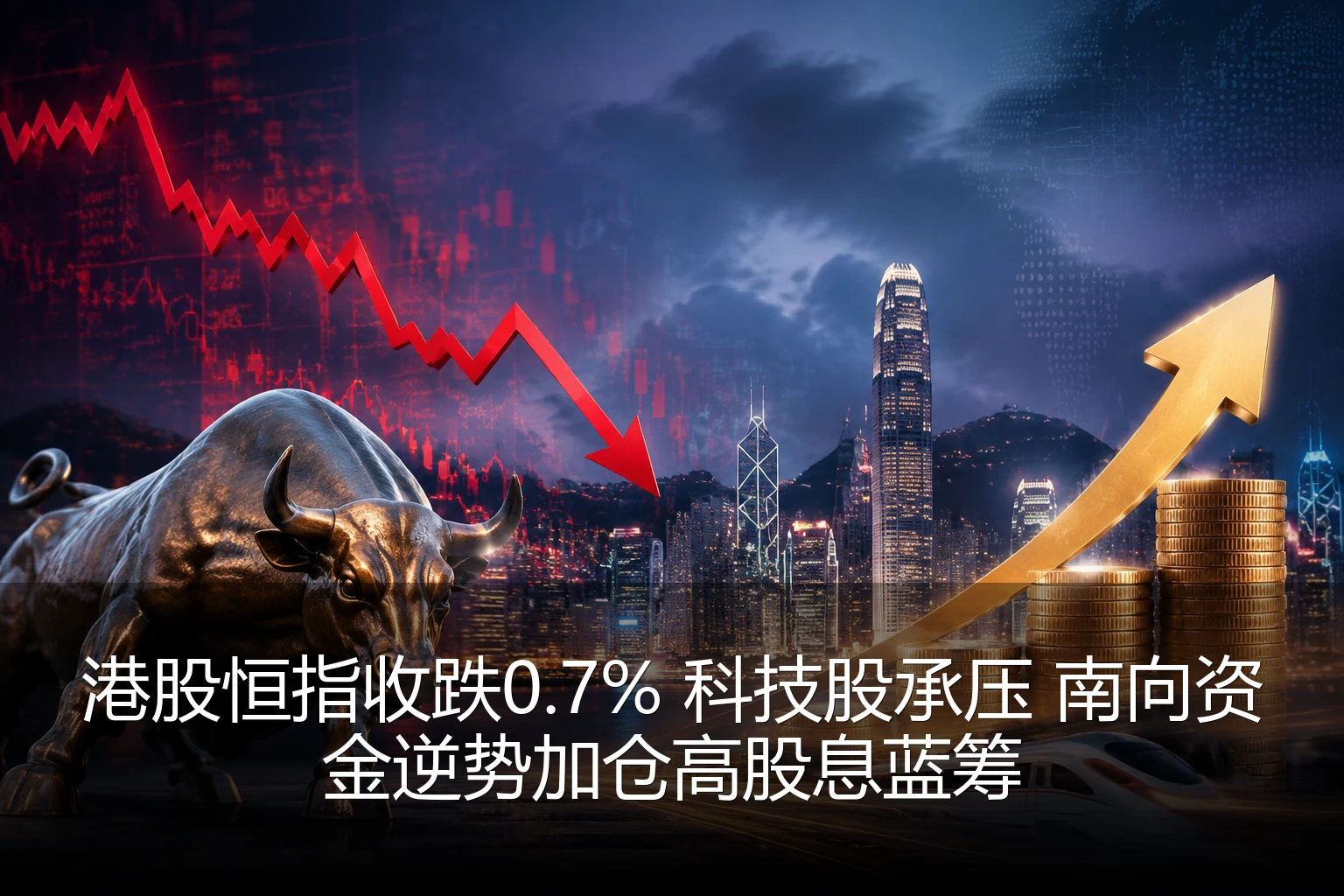 港股恒指收跌0.7% 科技股承压 南向资金逆势加仓高股息蓝筹