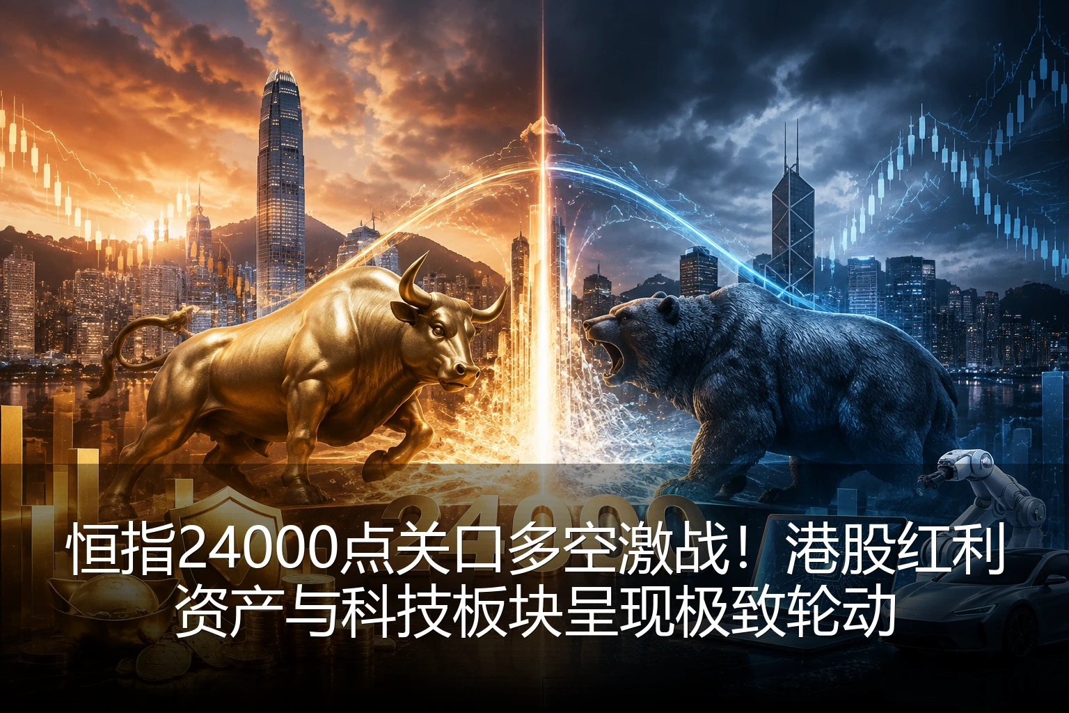 恒指24000点关口多空激战！港股红利资产与科技板块呈现极致轮动